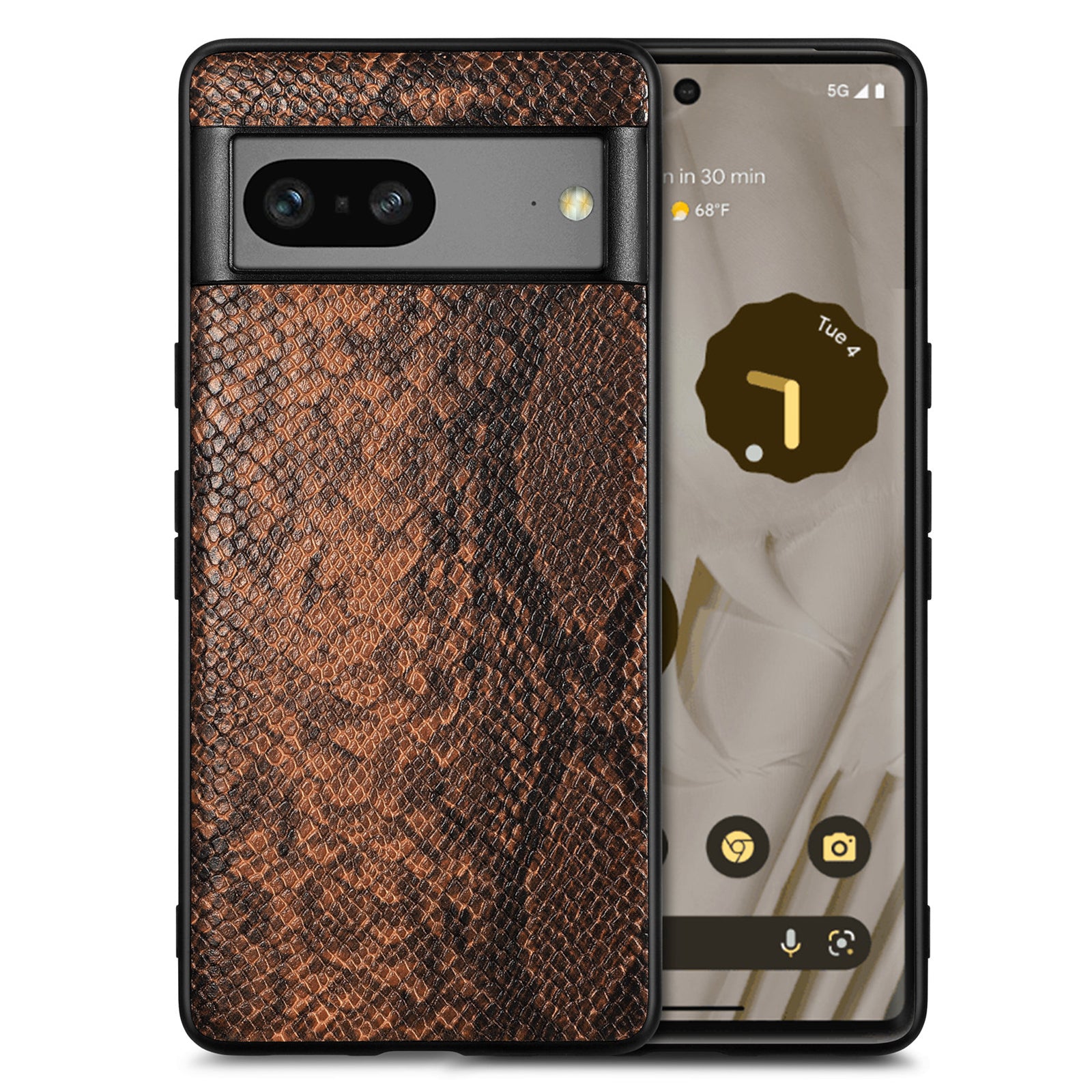 Back Shell for Google Pixel 7a Cell Phone Case Snake Texture PU Leather Coated PC TPU Cover Back Shell for Google Pixel 7a Cell Phone Case Snake Texture PU Leather Coated PC TPU Cover